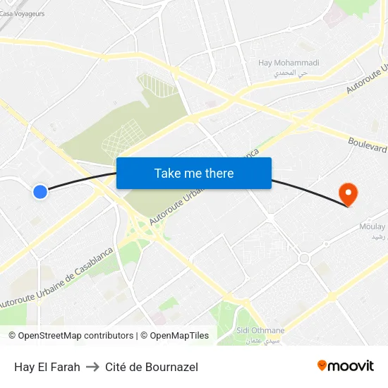 Hay El Farah to Cité de Bournazel map