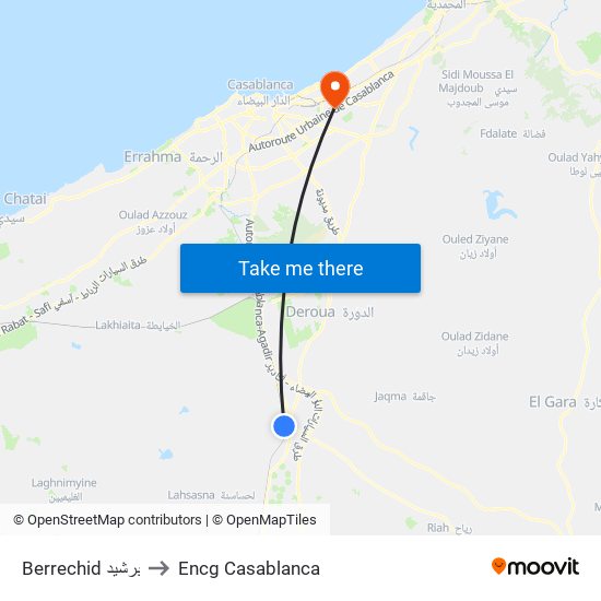 Berrechid برشيد to Encg Casablanca map