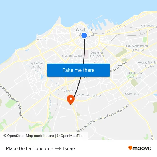 Place De La Concorde to Iscae map