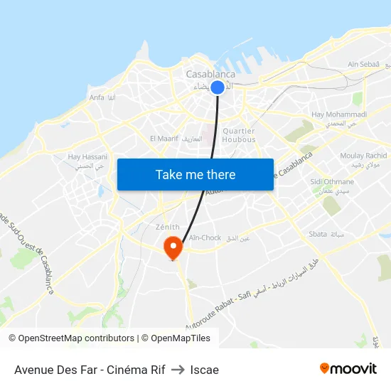 Avenue Des Far - Cinéma Rif to Iscae map