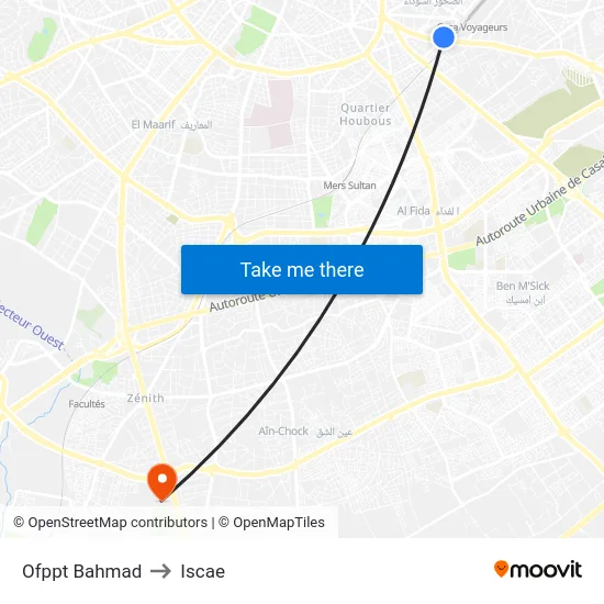 Ofppt Bahmad to Iscae map