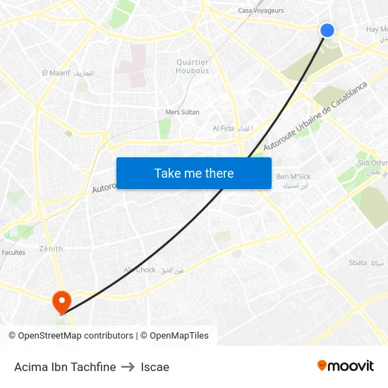 Acima Ibn Tachfine to Iscae map