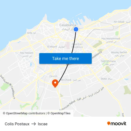 Colis Postaux to Iscae map