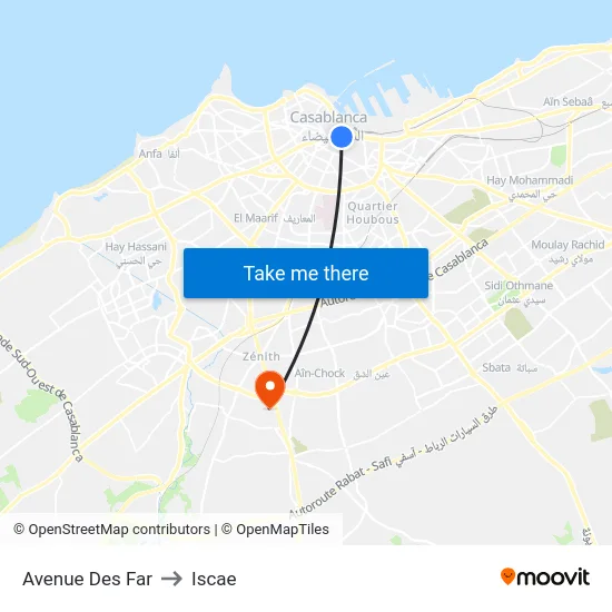 Avenue Des Far to Iscae map