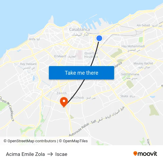 Acima Emile Zola to Iscae map