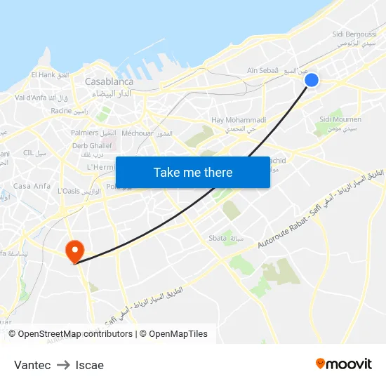 Vantec to ISCAE map