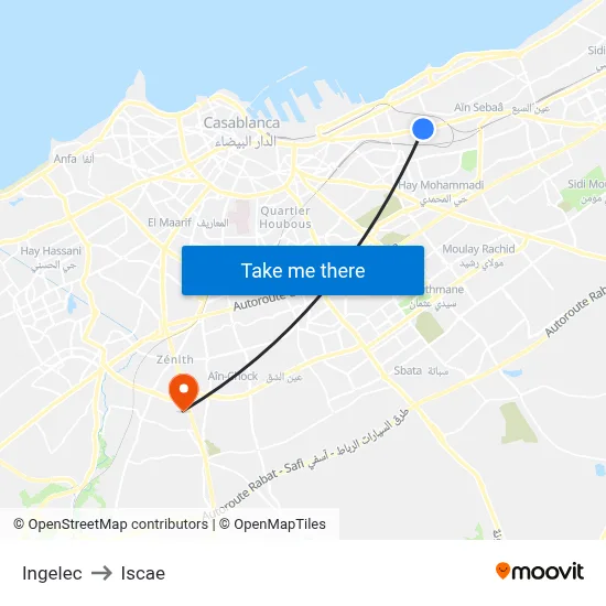 Ingelec to Iscae map