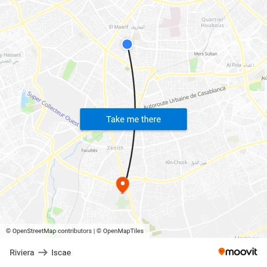 Riviera to Iscae map