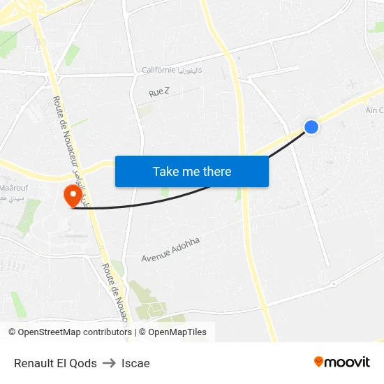 Renault El Qods to ISCAE map
