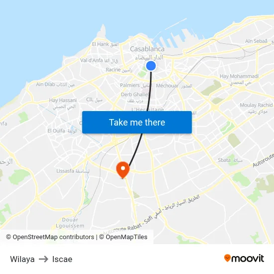 Wilaya to ISCAE map
