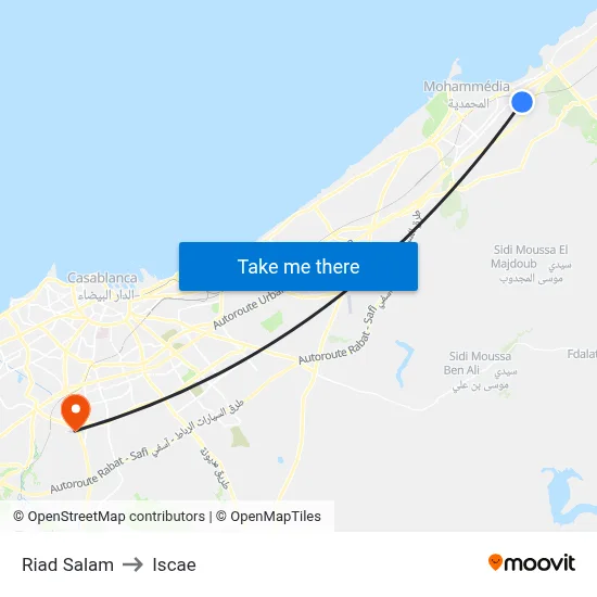 Riad Salam to Iscae map