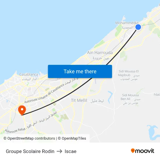 Groupe Scolaire Rodin to Iscae map