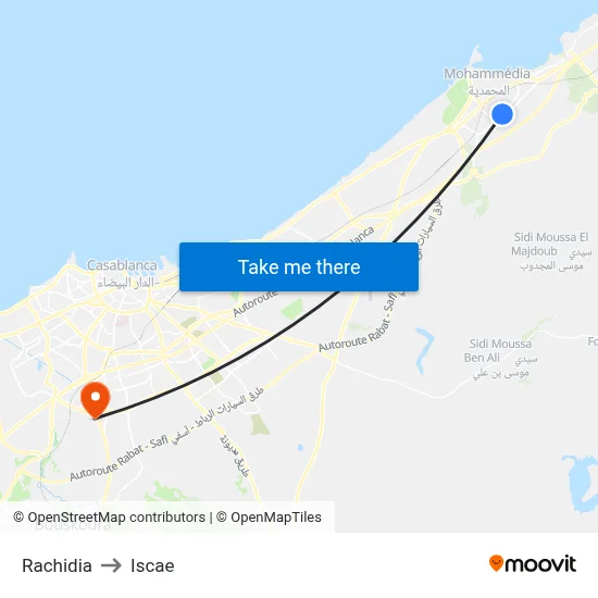 Rachidia to Iscae map