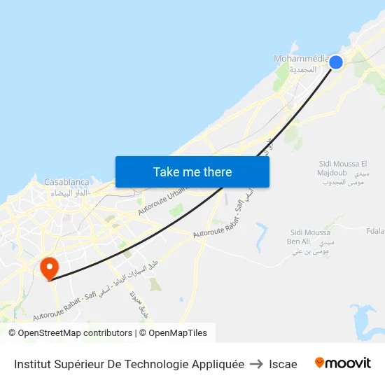 Institut Supérieur De Technologie Appliquée to Iscae map