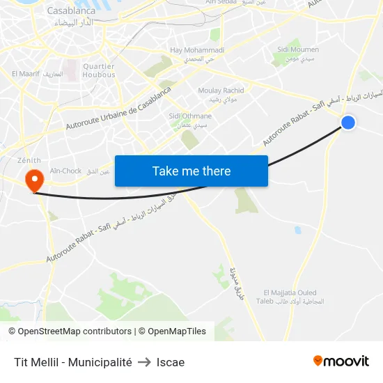 Tit Mellil - Municipalité to Iscae map