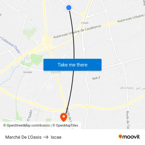 Marché De L'Oasis to Iscae map