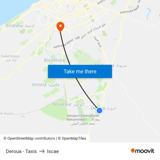 Deroua - Taxis to Iscae map