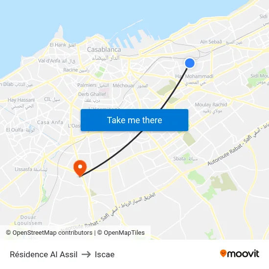 Résidence Al Assil to Iscae map