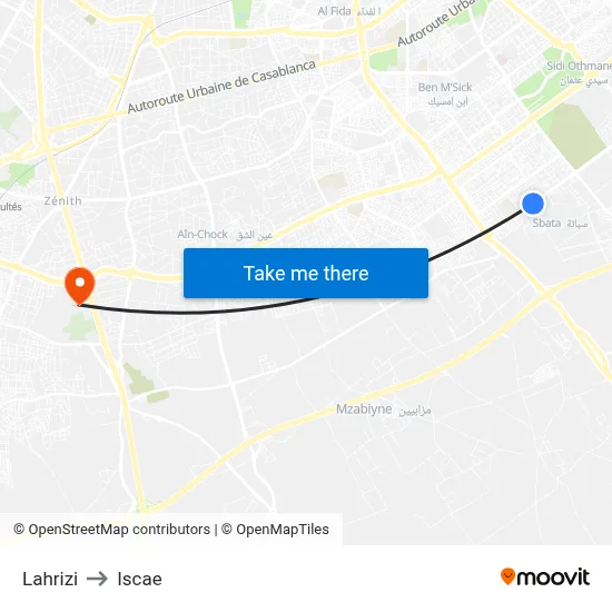 Lahrizi to Iscae map