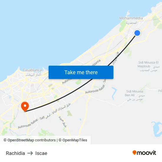 Rachidia to Iscae map