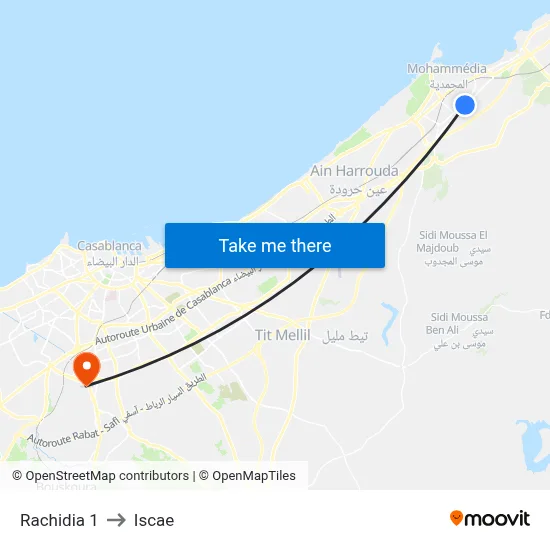 Rachidia 1 to ISCAE map