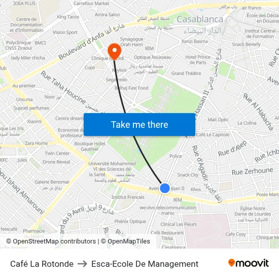 Café La Rotonde to Esca-Ecole De Management map