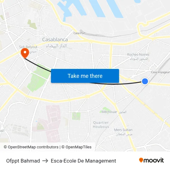 Ofppt Bahmad to Esca-Ecole De Management map
