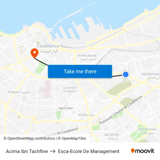 Acima Ibn Tachfine to Esca-Ecole De Management map