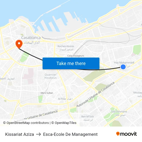 Kissariat Aziza to Esca-Ecole De Management map
