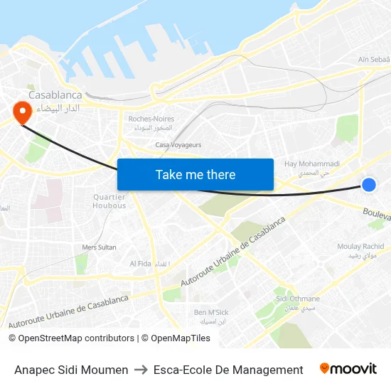 Anapec Sidi Moumen to Esca-Ecole De Management map