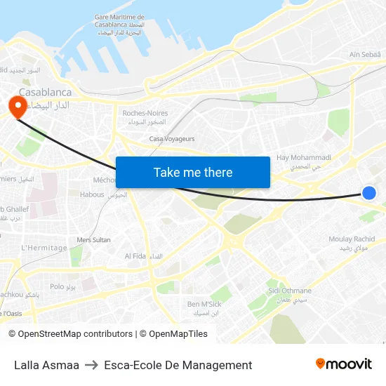 Lalla Asmaa to Esca-Ecole De Management map