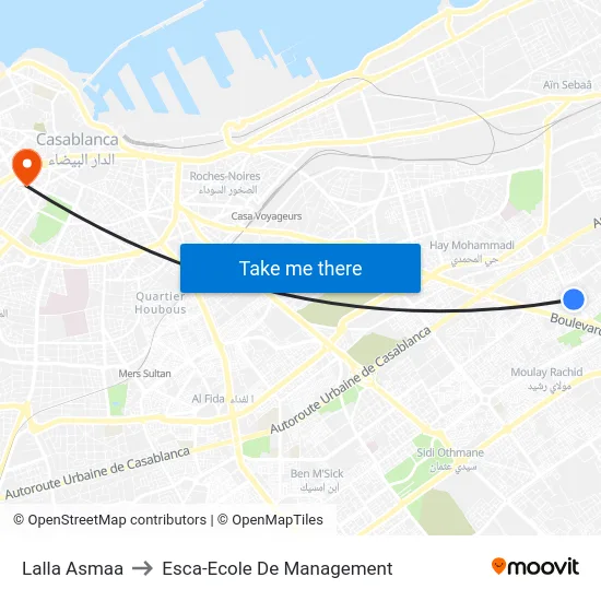Lalla Asmaa to Esca-Ecole De Management map