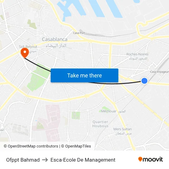 Ofppt Bahmad to Esca-Ecole De Management map