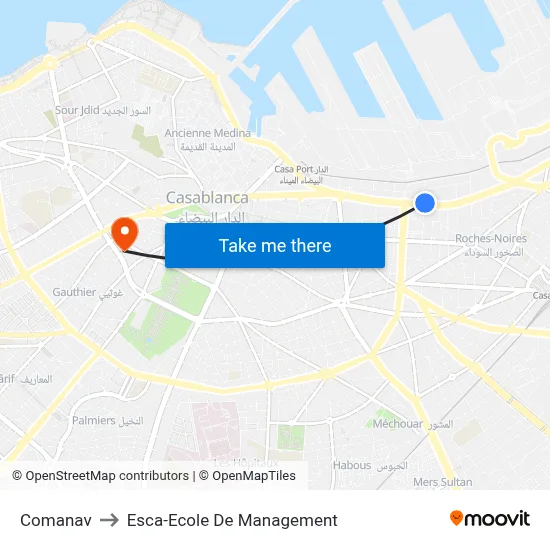 Comanav to Esca-Ecole De Management map