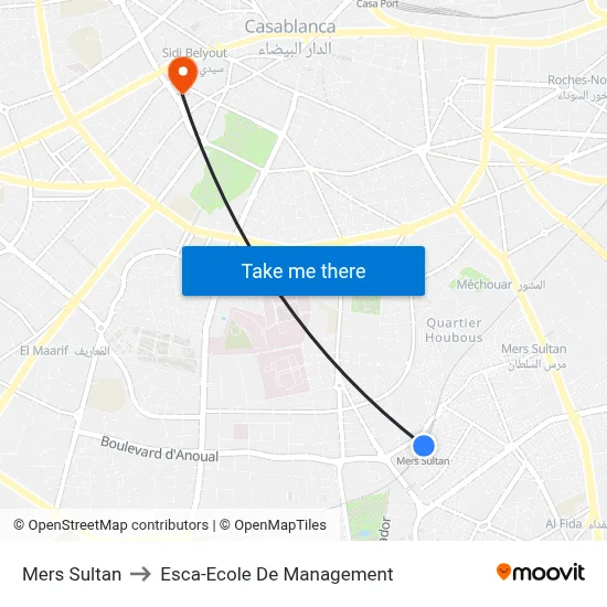 Mers Sultan to Esca-Ecole De Management map