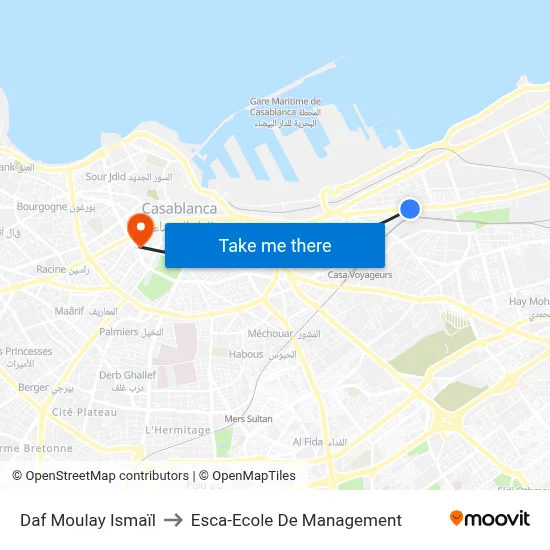 Daf Moulay Ismaïl to Esca-Ecole De Management map