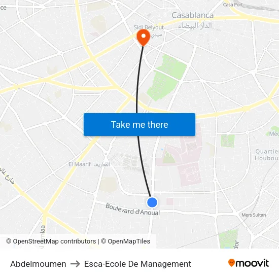 Abdelmoumen to Esca-Ecole De Management map