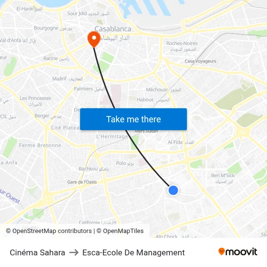 Cinéma Sahara to Esca-Ecole De Management map