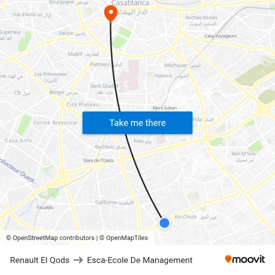 Renault El Qods to Esca-Ecole De Management map