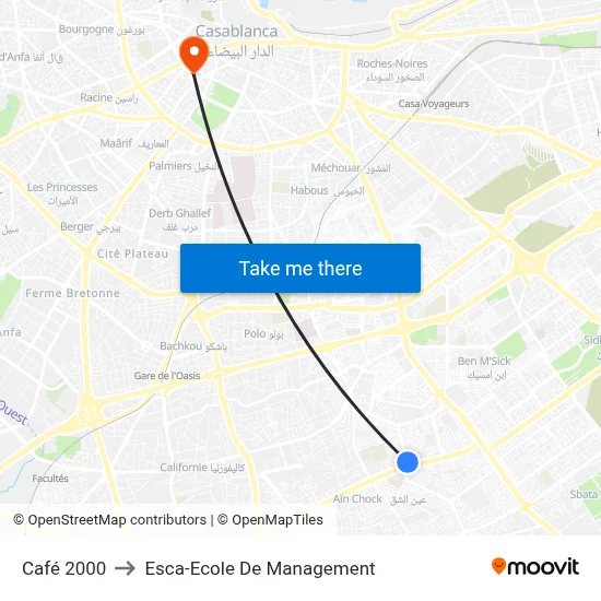 Café 2000 to Esca-Ecole De Management map