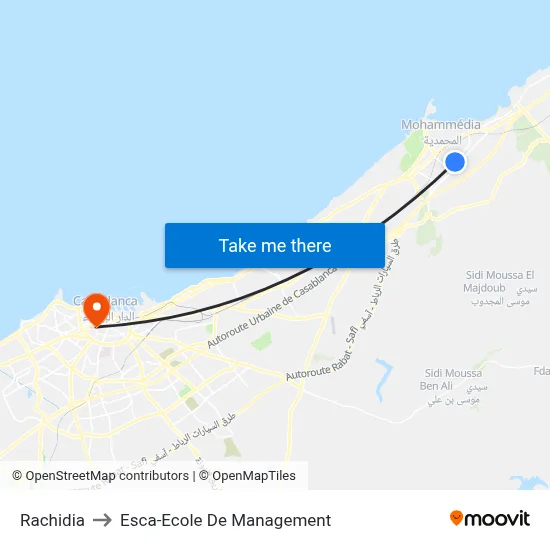Rachidia to Esca-Ecole De Management map