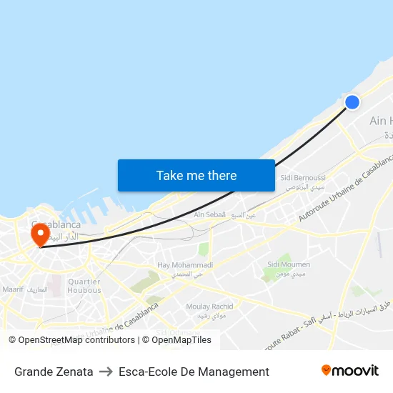 Grande Zenata to Esca-Ecole De Management map