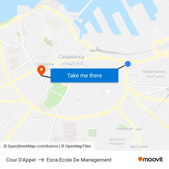 Cour D'Appel to Esca-Ecole De Management map