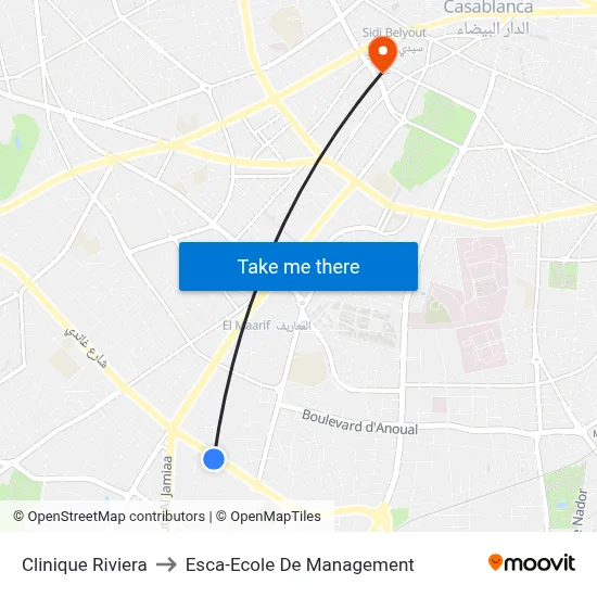 Clinique Riviera to Esca-Ecole De Management map