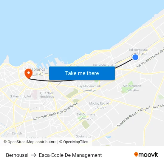 Bernoussi to Esca-Ecole De Management map