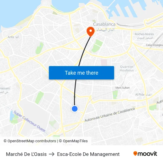 Marché De L'Oasis to Esca-Ecole De Management map