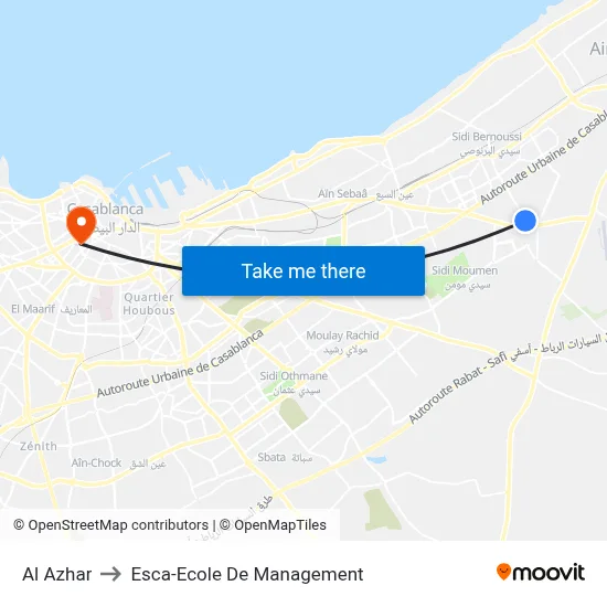 Al Azhar to Esca-Ecole De Management map
