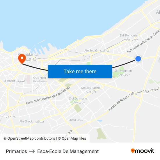 Primarios to Esca School of Management map