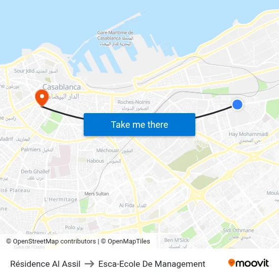 Résidence Al Assil to Esca-Ecole De Management map