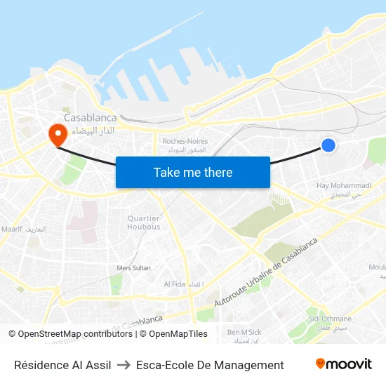 Résidence Al Assil to Esca-Ecole De Management map